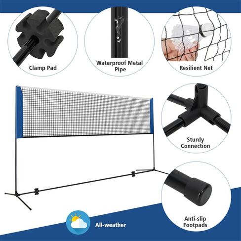 10 Foot Sports net Cover - Adjustable Height (33.5-61 inches), Suitable for Badminton/Volleyball/Table Tennis/Tennis use in Saudi Arabia