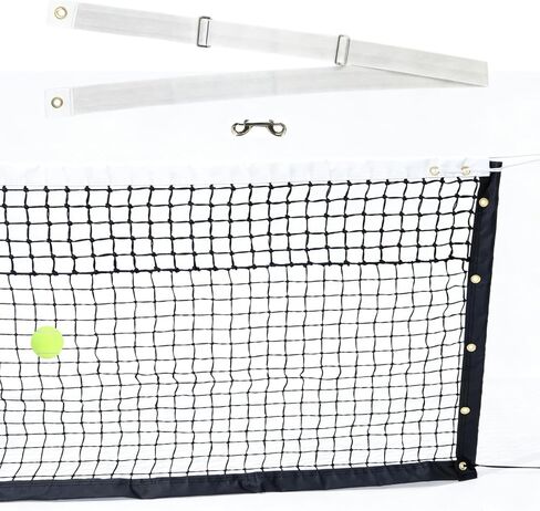 Professional Tennis Net 42ft x 3.5ft | Double-Layer Woven Court Replacement Net with 6mm Steel Cable & Center Strap – Heavy-Duty UV/Water-Resistant Net for Clubs, Coaches, and Backyard Use in Saudi Arabia