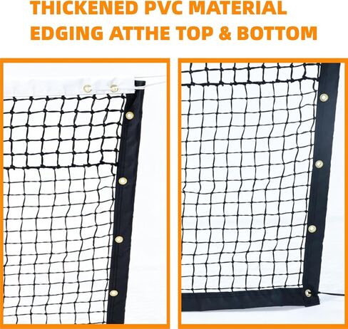 Professional Tennis Net 42ft x 3.5ft | Double-Layer Woven Court Replacement Net with 6mm Steel Cable & Center Strap – Heavy-Duty UV/Water-Resistant Net for Clubs, Coaches, and Backyard Use in Saudi Arabia