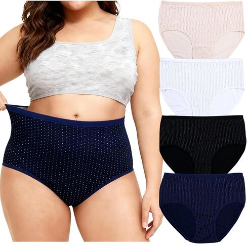 سراويل داخلية للسيدات الزائد للملابس الداخلية ملخصات XL-6XL 4 Pack بالإضافة إلى سراويل داخلية للسيدات in Kuwait