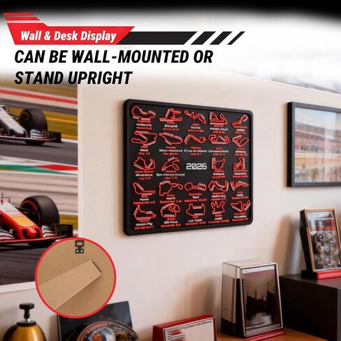 AIVONO 2026 Racing Map Wall Art Picture, Premium Black and Red Track Glow-In-The-Dark Display with Date Markings, Suitable for Racing-Themed Home - A Gift for Fans in Saudi Arabia