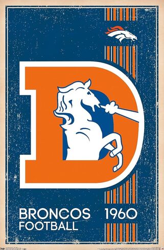 Trends International NFL Denver Broncos - Retro Logo 14 Wall Poster, 22.375" x 34", Premium Unframed Version in Saudi Arabia