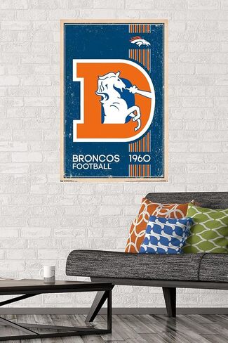 Trends International NFL Denver Broncos - Retro Logo 14 Wall Poster, 22.375" x 34", Premium Unframed Version in Saudi Arabia