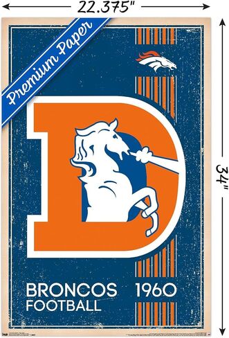 Trends International NFL Denver Broncos - Retro Logo 14 Wall Poster, 22.375" x 34", Premium Unframed Version in Saudi Arabia