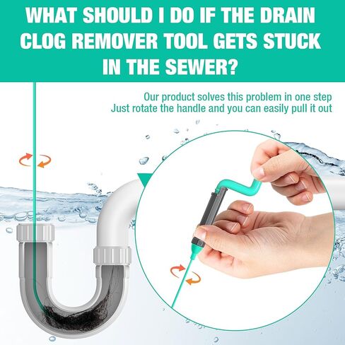 مقبض دوار لتصريف الثعبان - مزيل سدادات تصريف الشعر بسلك فولاذي 40 بوصة، ثعبان سباكة مرن شديد التحمل للاستحمام والحوض والمرحاض والحمام والمطبخ أداة تنظيف الصرف (6 قطع) in Kuwait