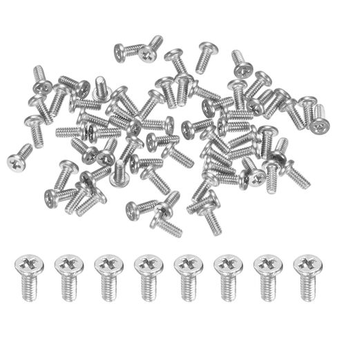 M METERXITY 60-Pack مسامير آلة ذات رأس مسطح، M1.4x14mm 304 الفولاذ المقاوم للصدأ فيليبس محرك مسامير صغيرة للآلات/المعدات، قفل الأجهزة المتقاطعة in Saudi Arabia