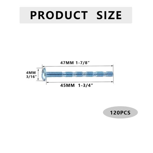 120 قطعة من براغي رأس الجمالون - خيط #8-32، طول 1-3/4 بوصة، فولاذ مطلي بالزنك - براغي شديدة التحمل للخزانة والأدراج ومقابض الأبواب والمقابض in Kuwait