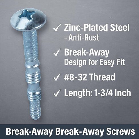 120 قطعة من براغي رأس الجمالون - خيط #8-32، طول 1-3/4 بوصة، فولاذ مطلي بالزنك - براغي شديدة التحمل للخزانة والأدراج ومقابض الأبواب والمقابض in Kuwait