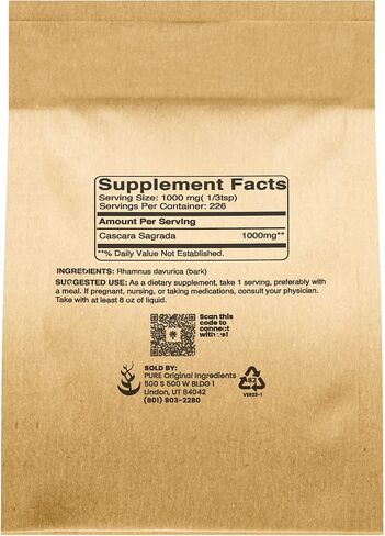 Pure Original Ingredients Cascara Sagrada (8oz) Non-GMO & Gluten-Free, Glycosides in Saudi Arabia