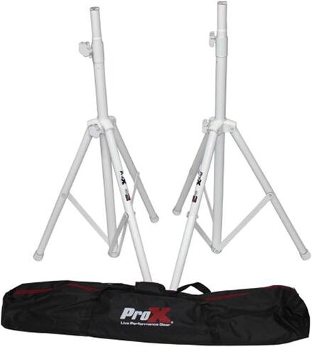 ProX Cases Prox T-SS28P White Heavy-Duty All Metal Speaker Tripod Stand Set of 2, 4-7 ft. (44"-84") Cloud Series in Saudi Arabia