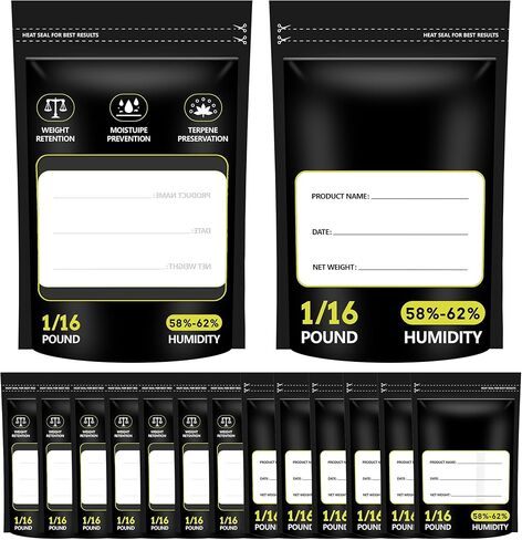 أكياس معالجة وتخزين تربين سعة 1 أونصة، أكياس معالجة بقفل وختم قابلة للإغلاق، أكياس للتحكم في الرطوبة قابلة للغلق بالحرارة، 1/16 رطل، 15 قطعة in Kuwait