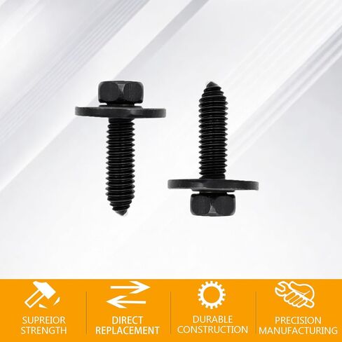 25 PCS Indented Hex Head Sems Body Bolts Hood Hinge to Sheet Metal Bolts 3/8"-16 X 1 for GM 3986997 Metal Fasteners Automotive Body Screws Fender Bolt. (3/8"-16 X 1) in Kuwait