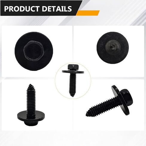 25 PCS Indented Hex Head Sems Body Bolts Hood Hinge to Sheet Metal Bolts 3/8"-16 X 1 for GM 3986997 Metal Fasteners Automotive Body Screws Fender Bolt. (3/8"-16 X 1) in Kuwait