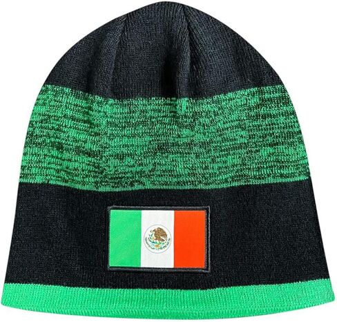 Icon Sports Country Soccer Beanie – Adult Official National Football Team Flag Knit Winter Warm Pom Cap Hat for Men Women in Saudi Arabia