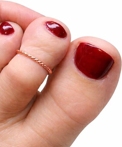 925 Sterling Silver Adjustable Toe Ring – Rope Twist Design | Non-Tarnish Open Cuff | Handmade Minimalist Toe Jewelry for Women | Waterproof, One Size Fits Most (Single Sterling Silver) in Saudi Arabia