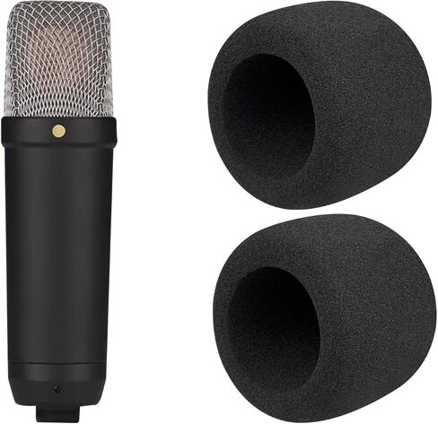 SOULWIT قطعتان من مرشح بوب للميكروفونات لسلسلة RØDE(Rode) NT1 (الجيل 1/2/3/4/5/Signature)/NT1-A، غطاء ميكروفون واقٍ من إسفنج الزجاج الأمامي - أسود in Saudi Arabia