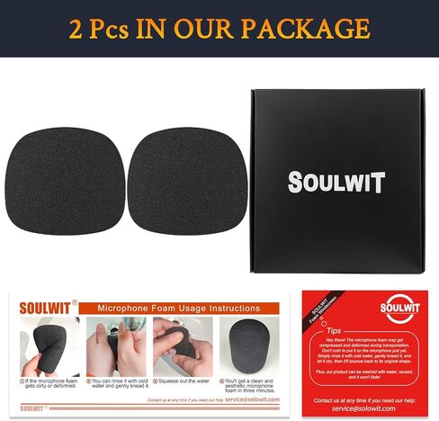 SOULWIT قطعتان من مرشح بوب للميكروفونات لسلسلة RØDE(Rode) NT1 (الجيل 1/2/3/4/5/Signature)/NT1-A، غطاء ميكروفون واقٍ من إسفنج الزجاج الأمامي - أسود in Saudi Arabia