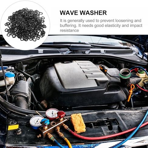 Holibanna 500pcs 4x8x0.3mm Spring Metal Waveform Washers 3-Wave Compression Type Metal Gaskets Industrial Machine Washers for Screw Bolts in Kuwait