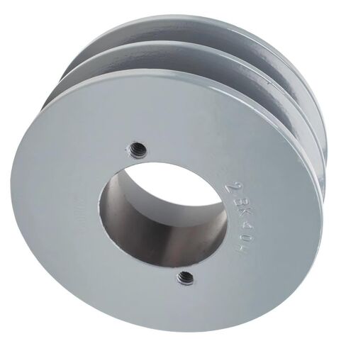 2BK40H/H-3/4 Compressor 4" Dual Groove Pulley - for Masterdrive Mechanical Power Transmission Part - Air Compressor V-Belt Pulley/Cast Iron 2 Belt B Section 5L w/ 3/4" Sheave Bushing - Gray in Saudi Arabia
