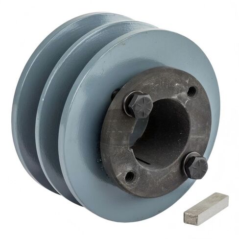 2BK36H/H-1-3/8 Compressors 3.75" Dual Groove Pulley Belt B Section 5L - for Masterdrive Compressors Pulley Replacement - Cast Iron Pulley/Dual B Section Pulley - w/ 1-3/8" Sheave Bushing Gray in Saudi Arabia