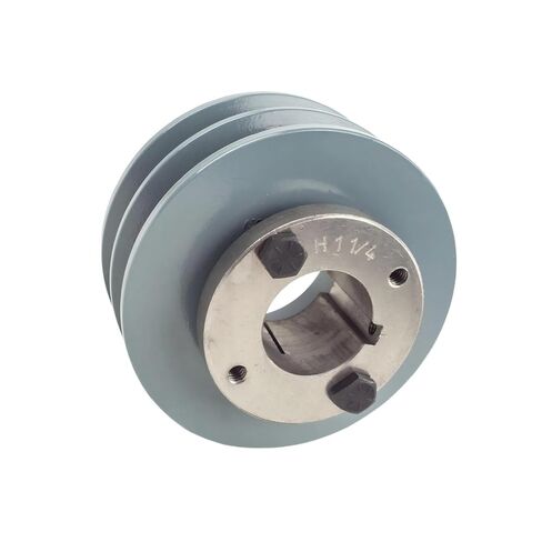 2BK40H/H1-1/4 Compressors 4" Dual Groove Pulley 2 Belt B Section 5L - for Masterdrive Mechanical Power Transmission Replacement - Cast Iron V-Belt Pulley - w/ 1-1/4" Sheave Bushing Gray in Saudi Arabia
