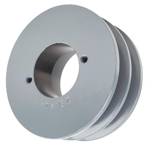 2BK40H/H1-1/4 Compressors 4" Dual Groove Pulley 2 Belt B Section 5L - for Masterdrive Mechanical Power Transmission Replacement - Cast Iron V-Belt Pulley - w/ 1-1/4" Sheave Bushing Gray in Saudi Arabia