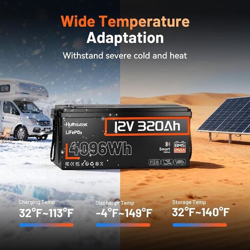 12V 100AH ​​LIFEPO4 Lithium Battery Max مع Bluetooth 5.0 ، 15000+ دورات عميقة ، 1280WH بطارية الفوسفات الحديد الليثيوم ، المدمج في 100A BMS مع حماية منخفضة للإيقاع للربع البحري ، البحرية ، المحركات المتصيد in Kuwait
