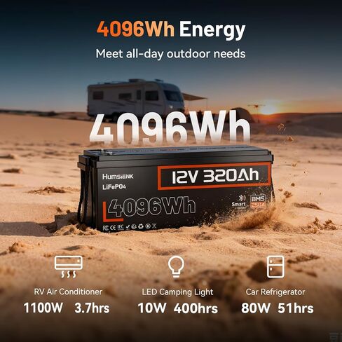12V 100AH ​​LIFEPO4 Lithium Battery Max مع Bluetooth 5.0 ، 15000+ دورات عميقة ، 1280WH بطارية الفوسفات الحديد الليثيوم ، المدمج في 100A BMS مع حماية منخفضة للإيقاع للربع البحري ، البحرية ، المحركات المتصيد in Kuwait
