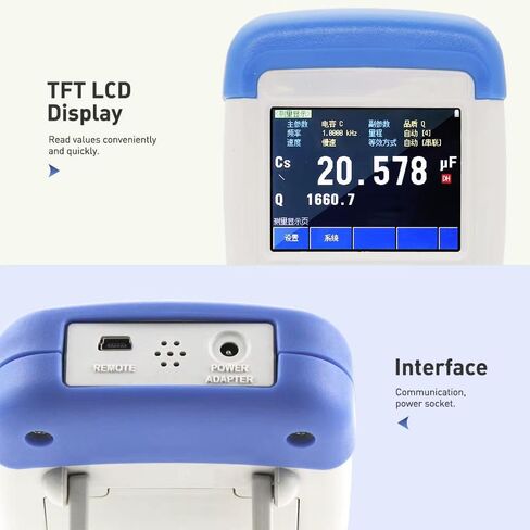 Handheld LCR Digital Bridge Meter Touch Screen Inductance Resistance Capacitance Tester with Frequency 100Hz 120Hz 1kHz 10kHz Accuracy 0.2% USB Storage Files in Saudi Arabia