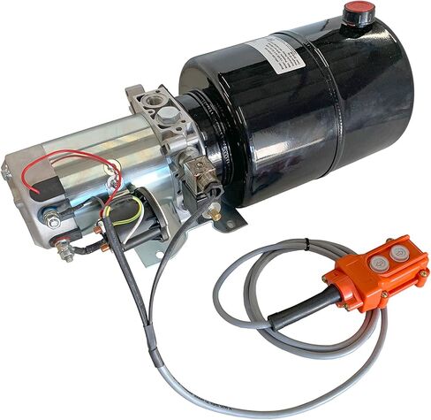 Hydraulic Power Unit 12VDC for Dump Trailers. Steel Heavy Duty Reservoir. Single and Double Acting w Remote (12 Quarts, Single Acting) in Kuwait