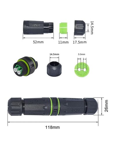 Danfetsoy IP68 Waterproof Fiber Optical Adapter, IP68 Waterproof LC Fiber Adapter Connector Outdoor LC Duplex Coupler for Optical Cable Extension&Singlemode&Duplex,1pack in Saudi Arabia