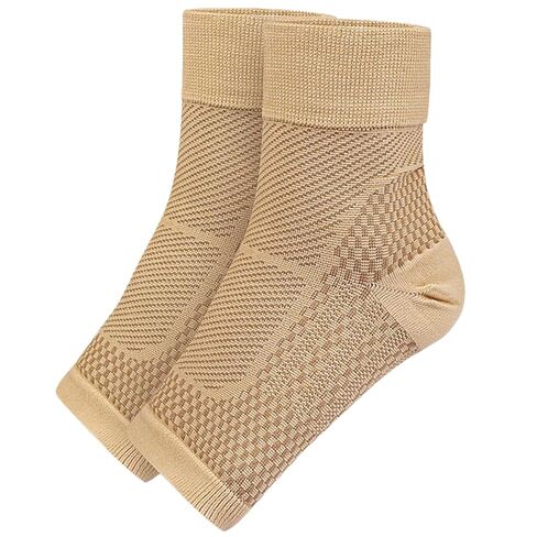 ERINGOGO 1Pair Compression Ankle Sleeve for Plantar Relief Breathable Ankle Compression Socks for Sports Climbing and Daily Use Skin Tone in Saudi Arabia