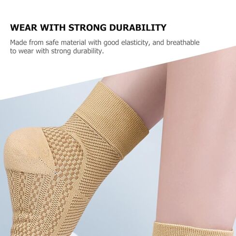 ERINGOGO 1Pair Compression Ankle Sleeve for Plantar Relief Breathable Ankle Compression Socks for Sports Climbing and Daily Use Skin Tone in Saudi Arabia