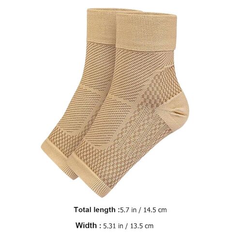 ERINGOGO 1Pair Compression Ankle Sleeve for Plantar Relief Breathable Ankle Compression Socks for Sports Climbing and Daily Use Skin Tone in Saudi Arabia