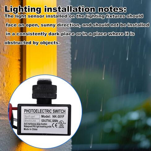 2pcs 120V-277V AC Photocell Light Sensor Switch with 4 Nuts and 2 Washers, Dusk to Dawn Auto On/Off Photo Cell Photoelectric Switch Sensor for Outdoor Lighting Street Lights Daylight Control in Saudi Arabia