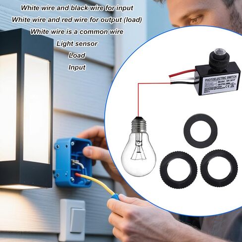 2pcs 120V-277V AC Photocell Light Sensor Switch with 4 Nuts and 2 Washers, Dusk to Dawn Auto On/Off Photo Cell Photoelectric Switch Sensor for Outdoor Lighting Street Lights Daylight Control in Saudi Arabia