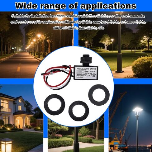 2pcs 120V-277V AC Photocell Light Sensor Switch with 4 Nuts and 2 Washers, Dusk to Dawn Auto On/Off Photo Cell Photoelectric Switch Sensor for Outdoor Lighting Street Lights Daylight Control in Saudi Arabia