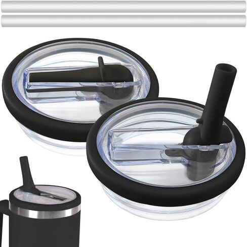 غطاء بديل مانع للتسرب مكون من قطعتين سعة 40 أونصة، مناسب فقط لأكواب ستانلي كوينشر H2.0، غطاء علوي بغطاء من القش قابل لإعادة الاستخدام لملحقات أكواب ستانلي سعة 40 أونصة، استبدال الأغطية الأصلية المتسربة، أرجواني in Kuwait