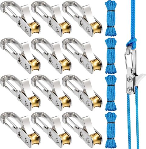 12 Pcs Copper Rope Tightening Tools, Rope Tensioner with Locking Buckle for Easy and Secure Tying, Include Cord & Carry Box, Paracord Adjusters for Outdoor Vehicle Cargo Camping Boat in Saudi Arabia