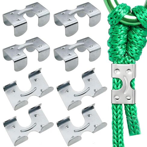8PCS Heavy Duty Double Rope Clamp Heavy Duty Braided Rope End Clamp Metal Loop End Clamp for Twisted or Braided Rope from 3/8 "to 1/2" in Kuwait