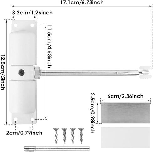 Door Closer Metal Adjustable Heavy Duty Safety Spring Silenciar Convert Hinged Interior Exterior(2 Pcs) in Saudi Arabia