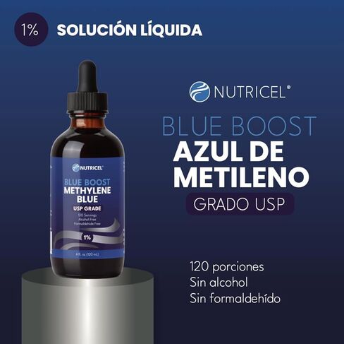 مكملات Nutricel محلول سائل 1% من الميثيلين الأزرق - موثوق به صنع في أمريكا - (درجة دستور الأدوية الأمريكي) - تم اختباره من قبل طرف ثالث (4 أونصة) in Kuwait