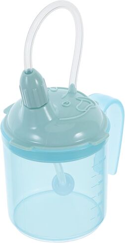 Baluue Elderly Sippy Cup Straw Non-Spill Drinking Cup for Bedridden Patients Plastic and Silicone Tumbler for Seniors and Maternity in Saudi Arabia