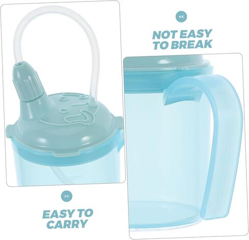 Baluue Elderly Sippy Cup Straw Non-Spill Drinking Cup for Bedridden Patients Plastic and Silicone Tumbler for Seniors and Maternity in Saudi Arabia