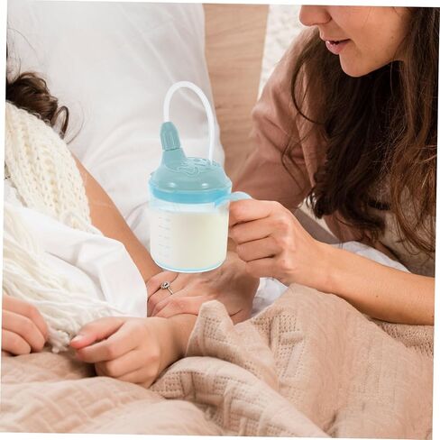 Baluue Elderly Sippy Cup Straw Non-Spill Drinking Cup for Bedridden Patients Plastic and Silicone Tumbler for Seniors and Maternity in Saudi Arabia