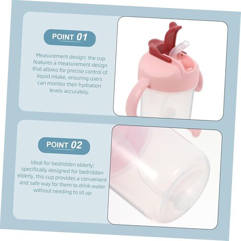 SAFIGLE Elderly Cup with Weighted Straw and Two Handles -choke Drinking Cup for Pregnant and Postpartum Women for Hospital Use and Dysphagia Care in Saudi Arabia