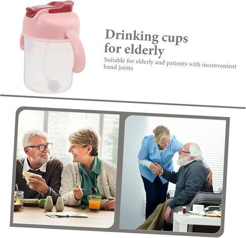 SAFIGLE Elderly Cup with Weighted Straw and Two Handles -choke Drinking Cup for Pregnant and Postpartum Women for Hospital Use and Dysphagia Care in Saudi Arabia