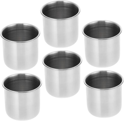 IMIKEYA 6pcs Stainless Steel Medicine Cup Portable Water Bowl Measuring Cups Washable Automatic Pig Water Bowl Electric Model Mini Drinking Water Bowl Water Bowl 304 Stainless Steel Silver in Saudi Arabia