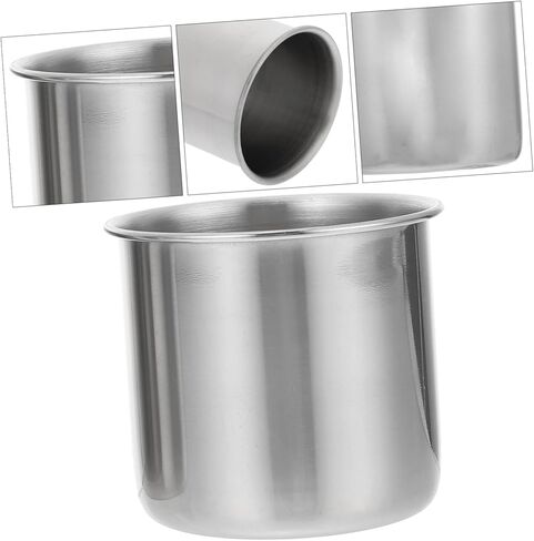 IMIKEYA 6pcs Stainless Steel Medicine Cup Portable Water Bowl Measuring Cups Washable Automatic Pig Water Bowl Electric Model Mini Drinking Water Bowl Water Bowl 304 Stainless Steel Silver in Saudi Arabia