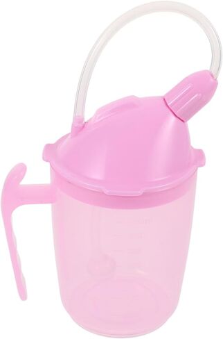PartyKindom Disabled Patient Drinking Cup Straw and Lid Leakproof Ergonomic Design for Elderly Spill-resistant Feeding Cup for Convalescent Care for Home and Hospital Use in Saudi Arabia